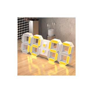 EDUP EH-LED1319 3D LED Wall Clock 9.5 Remote Control Digital Nightlight