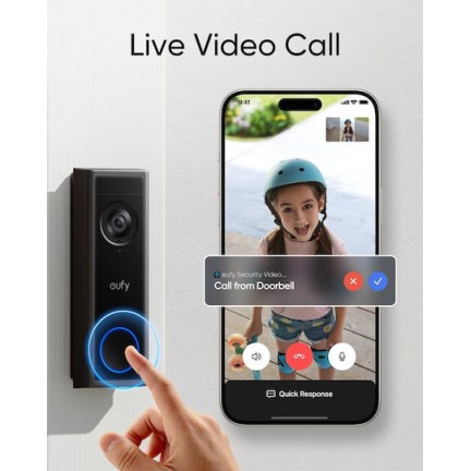 Eufy C31 Ασύρματο Κουδούνι Πόρτας T8223311 Μαύρο