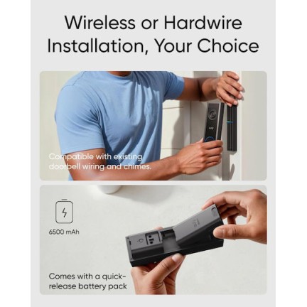 Eufy C31 Ασύρματο Κουδούνι Πόρτας T8223311 Μαύρο