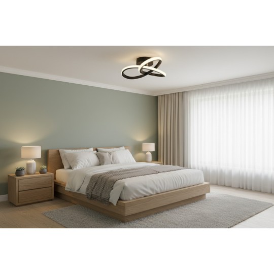Powertech HLL-0113 LED Φωτιστικό Οροφής 18W 4000K 26x26x12cm Μαύρο