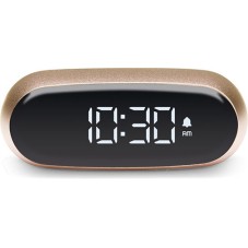 Lexon  LR154D Επιτραπέζιο Ψηφιακό Ρολόι LCD Πλαστικό με Ξυπνητήρι Χρυσό