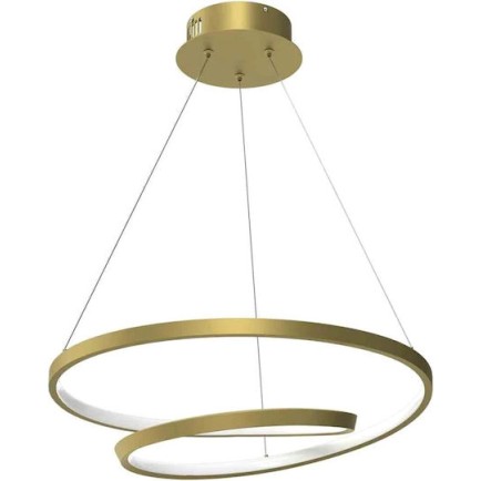 POWERTECH HLL-0155 LED Φωτιστικό Οροφής , 25W, 4000K, Φ40cm, 1m, Χρυσό