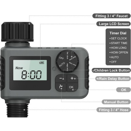 INHOCON SGW05 Ψηφιακός Προγραμματιστής Ποτίσματος IP55