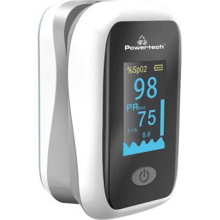 POWERTECH παλμικό οξύμετρο δακτύλου PT-922, OLED οθόνη, λευκό