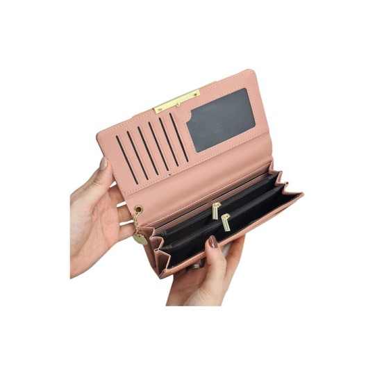 Roxxani LBAG-0015 Μεγάλο Γυναικείο Πορτοφόλι Ροζ
