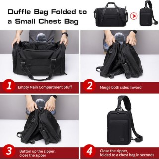 ARCTIC HUNTER LX00021 Τσάντα Ταξιδίου, Πτυσσόμενη, 30L, Μαύρη