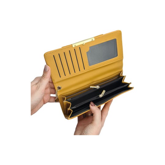 Roxxani LBAG-0013 Μεγάλο Γυναικείο Πορτοφόλι Κίτρινο