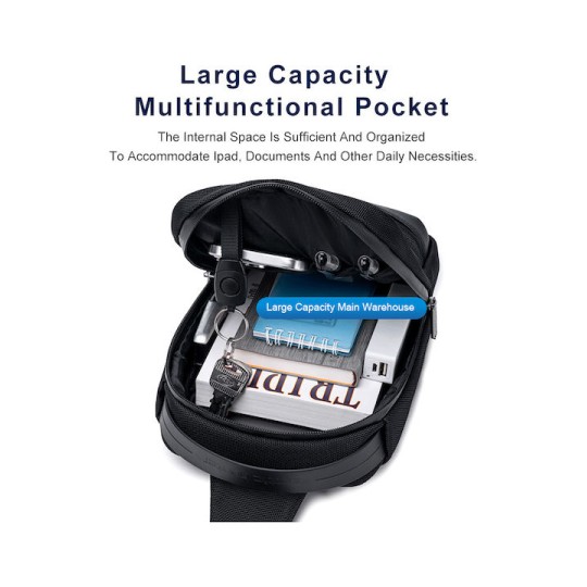 ARCTIC HUNTER XB00693 Τσάντα Crossbody , 2.7L, Μαύρη ARCTIC HUNTER XB00693 Τσάντα Crossbody , 2.7L, Μαύρη