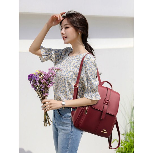 Balidaishu LBAG-0010 Γυναικεία Τσάντα Πλάτης Μπορντό