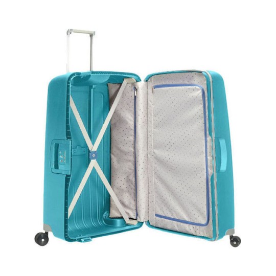 Samsonite S'cure Spinner 75/28 102 Lt Aqua Blue Travel Suitcase Samsonite S'cure Spinner 75/28 102 Lt Aqua Blue Travel Suitcase