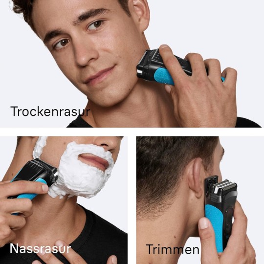 Braun Series 3 ProSkin 3040s Electric Shaver Black/Blue