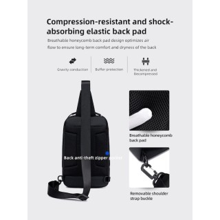 GOLDEN WOLF GXB00725 Τσάντα Crossbody 4L, Μαύρη