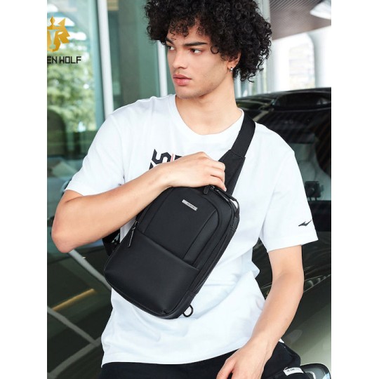 GOLDEN WOLF GXB00725 Τσάντα Crossbody 4L, Μαύρη