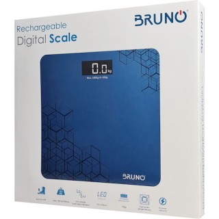 BRUNO BRN-0073 Ψηφιακή Ζυγαριά έως 180kg, Επαναφορτιζόμενη Μπλε