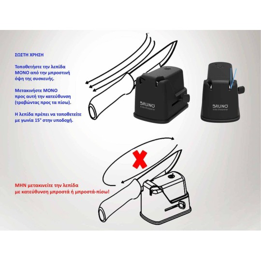 Bruno BRN-0240 Ηλεκτρικό Ακονιστήρι 9.6x7.5x7.2cm