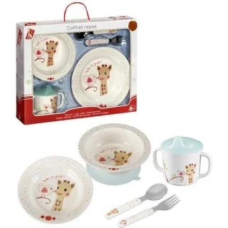 Sophie La Girafe Σετ Φαγητού "Balloon" από Μελαμίνη με Αντιολισθητική Βάση Πολύχρωμο 5τμχ