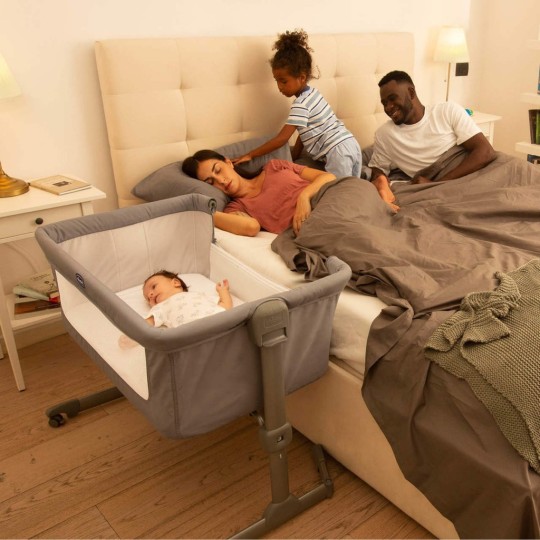 Chicco Λίκνο Next 2 Me Essential με Στρώμα και Ρόδες Γκρι 538103