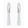 Swarovski Attract Trilogy Round Pierced Earrings, White, Rhodium Plating 5416155 Επιροδιομένο