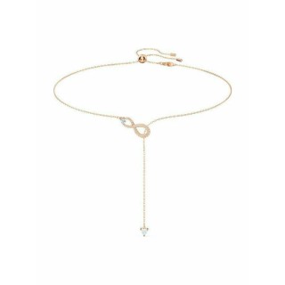 Swarovski Infinity Y Necklace, White, Rose-gold Tone Plated 5521346