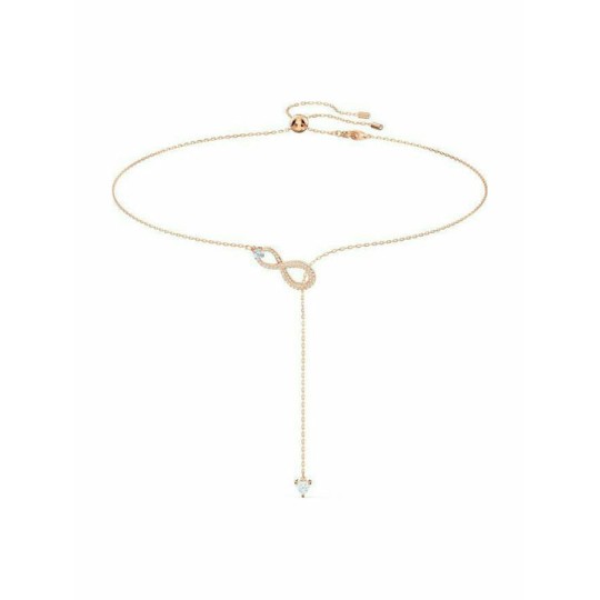 Swarovski Infinity Y Necklace, White, Rose-gold Tone Plated 5521346