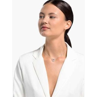 Swarovski Infinity Necklace, Double Heart, White, Mixed Metal Finish 5518868