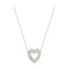 Swarovski Infinity Necklace, Double Heart, White, Mixed Metal Finish 5518868