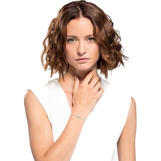 Swarovski Infinity Heart Bracelet, White, Rhodium plated 5524421