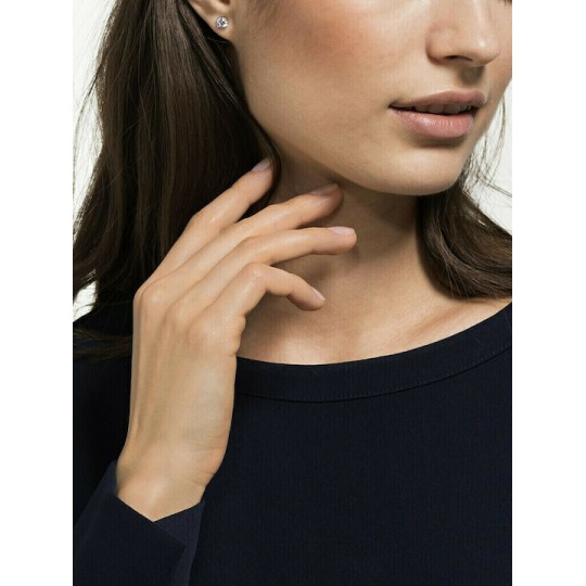 Swarovski Attract Stud Pierced Earrings, White, Rhodium Plated 5509937