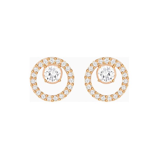 Swarovski Σκουλαρίκια Creativity Circle από Κόσμημα με Ροζ Χρυσή Απόχρωση με Λευκά Κρύσταλλα 5199827