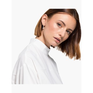 Swarovski Attract Pear Mini Hoop Pierced Earrings, White, Rhodium Plated 5563119 Επιροδιομένο