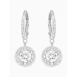 Swarovski Angelic Earrings, Round, White, Rhodium Plated 5142721 Επιροδιομένο