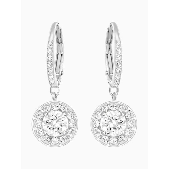 Swarovski Angelic Earrings, Round, White, Rhodium Plated 5142721 Επιροδιομένο