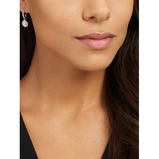 Swarovski Angelic Earrings, Round, White, Rhodium Plated 5142721 Επιροδιομένο