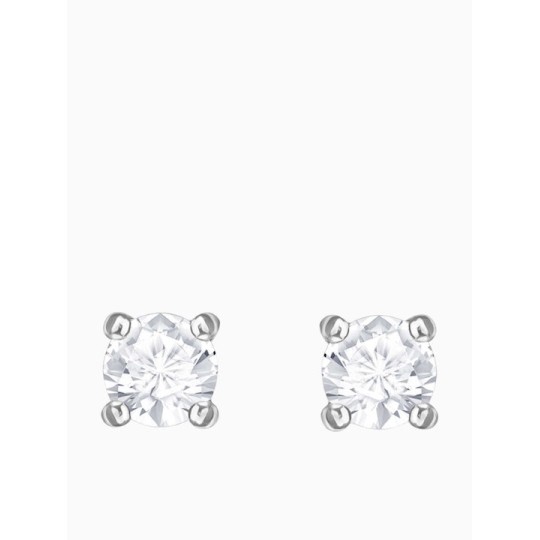 Swarovski Attract Round Pierced Earrings, White, Rhodium plating 5408436