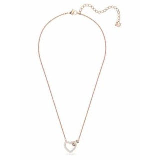 Swarovski Κολιέ Lovely Καρδιά, Λευκό, Rose-gold tone plated 5636445