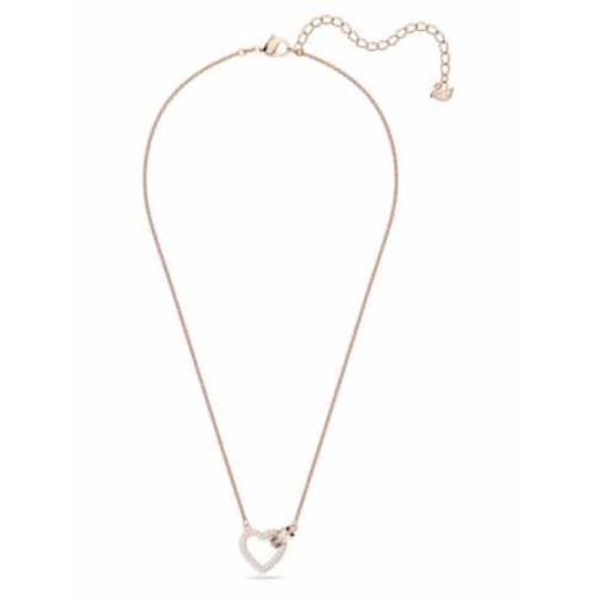 Swarovski Κολιέ Lovely Καρδιά, Λευκό, Rose-gold tone plated 5636445