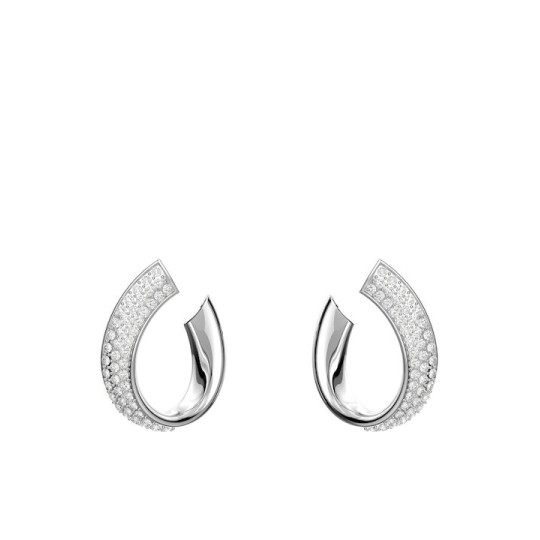 Swarovski Earrings Exist Small, White, Rodium Plated, 5637563, Λευκά Επιροδιωμενα