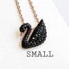 Swarovski Iconic Swan pendant, Swan, Small, Black, Rose gold-tone plated 5204133