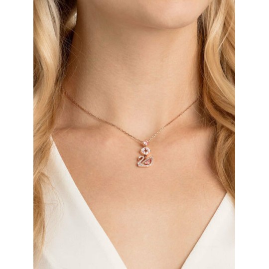 Swarovski Dazzling Swan Y Necklace, Multi-colored, Rose gold plating (5473024)