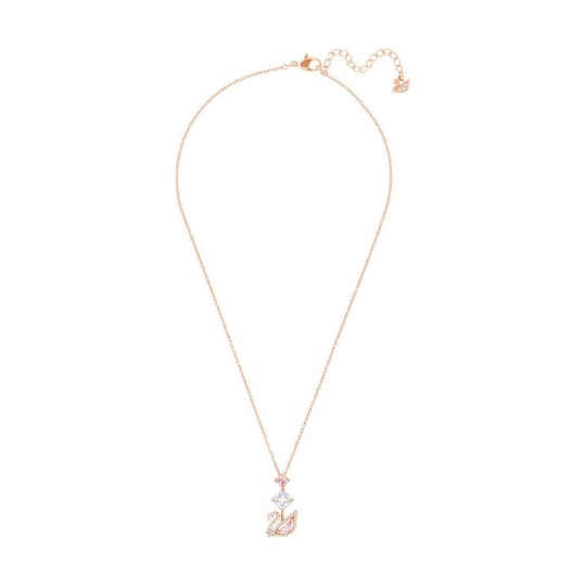 Swarovski Dazzling Swan Y Necklace, Multi-colored, Rose gold plating (5473024)