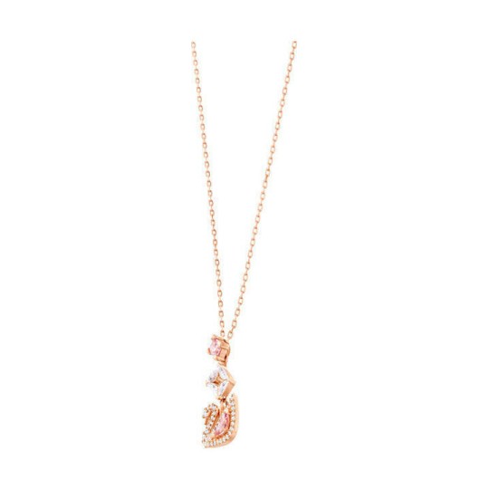 Swarovski Dazzling Swan Y Necklace, Multi-colored, Rose gold plating (5473024)