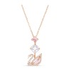Swarovski Dazzling Swan Y Necklace, Multi-colored, Rose gold plating (5473024)