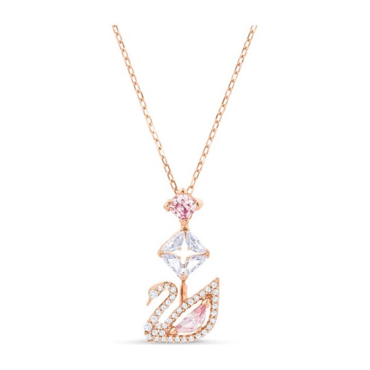 Swarovski Dazzling Swan Y Necklace, Multi-colored, Rose gold plating (5473024)