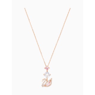Swarovski Dazzling Swan Y Necklace, Multi-colored, Rose gold plating (5473024)