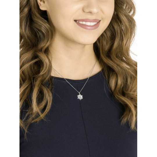Swarovski Magic Snowflake Κολιέ Λευκό, Επιροδιωμένο 5428432