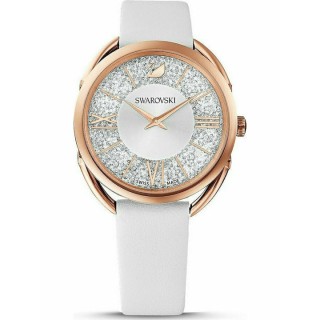 Swarovski Crystalline Glam Ρολόι με Δερμάτινο Λουράκι Λευκό (5452459)