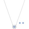 Swarovski Sparkling Dance set, Round, Blue, Rhodium plated / Necklace and Earrings 5480485 Επιροδιομένο