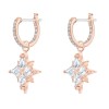 Swarovski Γυναικεία Σκουλαρίκια Κρεμαστά Με Πέτρες Symbolic Star Hoop Επιχρυσωμένα 5494337