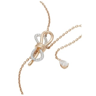 Swarovski Lifelong Bow Rose Gold Tone Y Shaped with Clear Crystal 5447082