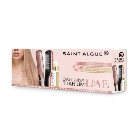 Demeliss Titanium Love 3927 36979 Πρέσα Μαλλιών με Ατμό 85W Set Gold Rose